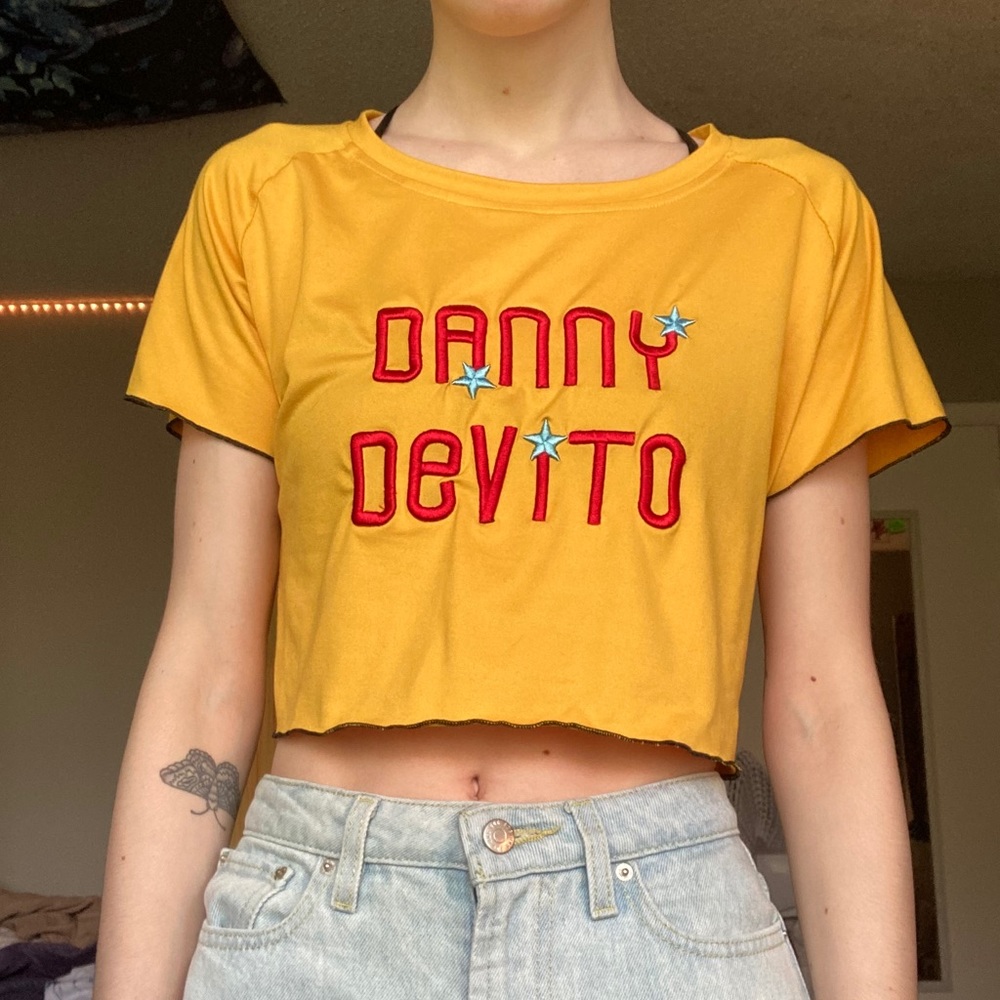 Embroidered Danny Devito Crop Top